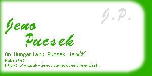 jeno pucsek business card